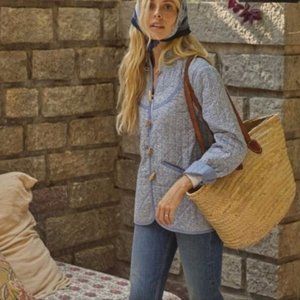 Doen Parker Jacket in Blue Cottage Ivy Floral size XS